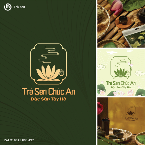 Logo biểu tượng trà sen Chúc An tại Buff Design