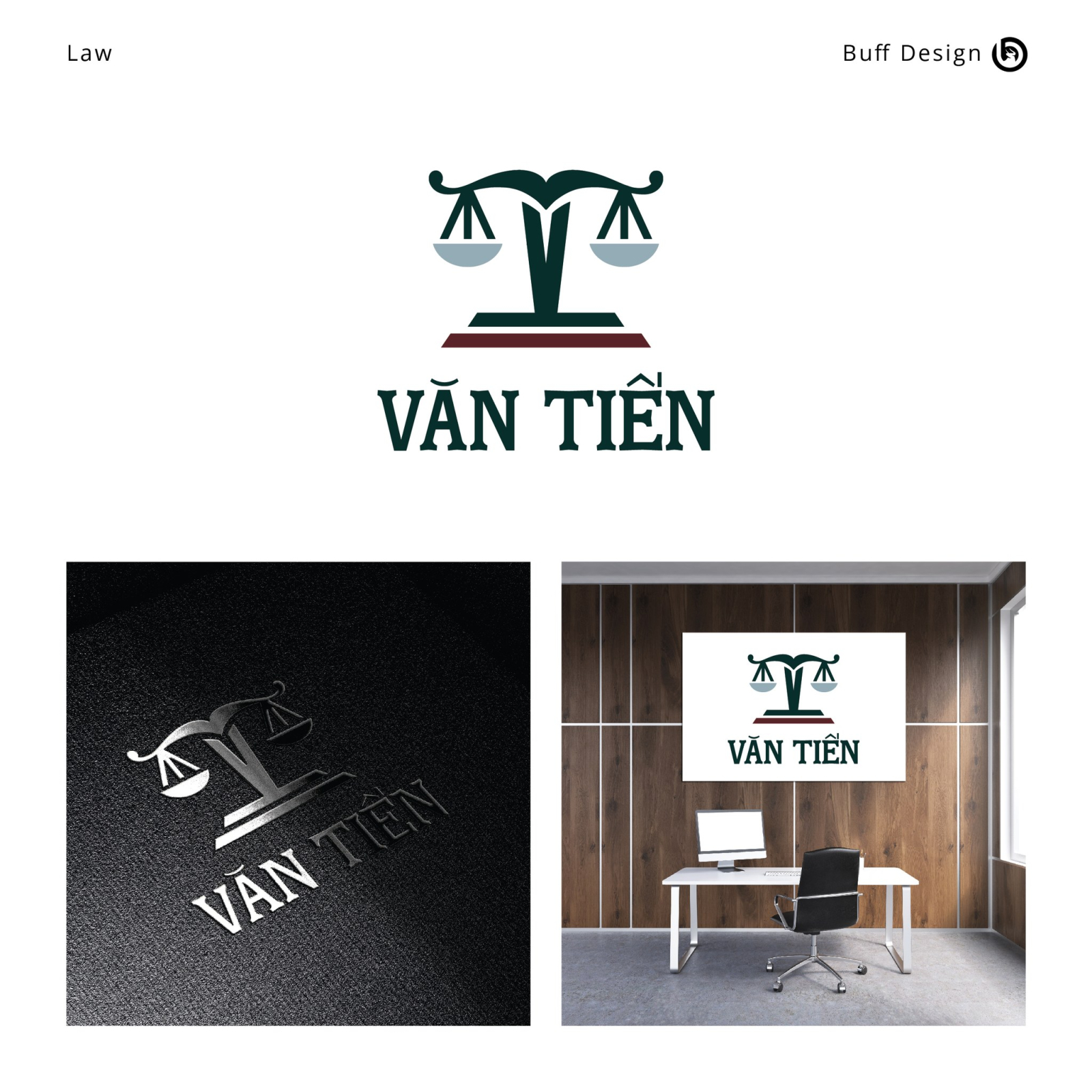 Logo đầy ấn tượng về ngành Luật do Buff Design thiết kế 